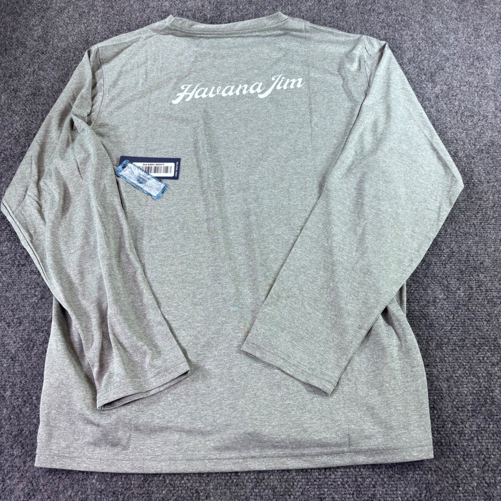 Havana Jim Long Sleeve Shirt Mens Large Gray Cool Tech Tee NWT Performance